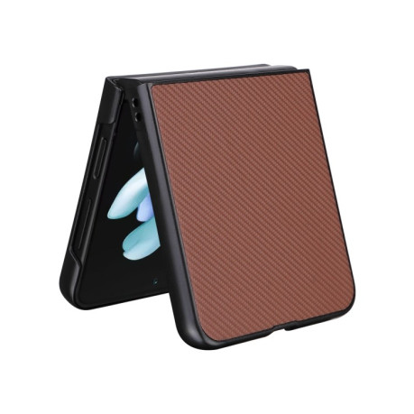 Противоударный чехол EsCase Leather Series для Samsung Galaxy Flip 5 - коричневый