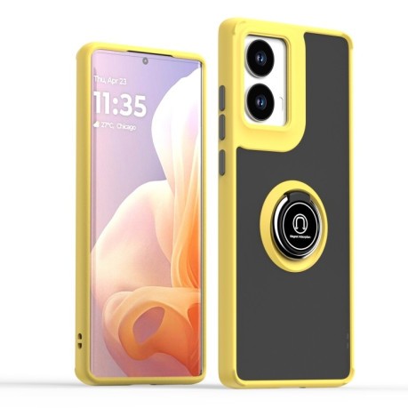 Противоударный чехол Q Shadow 1 Series TPU + PC на Motorola Moto G85 - желтый