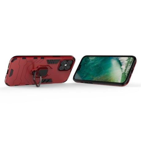 Противоударный чехол HMC Magnetic Ring Holder на iPhone 12 Pro Max-красный