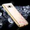 Чохол Flowers Pattern Diamond Encrusted Electroplating на Samsung Galaxy S8+/G955-золотий