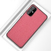 Противоударный чехол Cloth Texture на Samsung Galaxy S20 Ultra-розовый