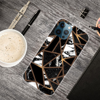Противоударный чехол Marble Pattern для iPhone 13 Pro Max - Rhombus Black