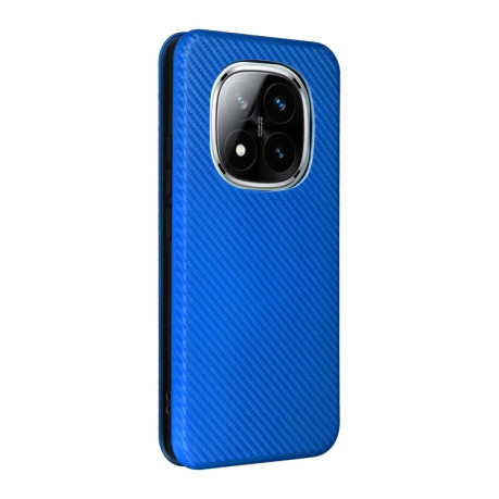 Чехол-книжка Carbon Fiber Texture на Xiaomi Redmi Note 14 Pro 4G Global - синий