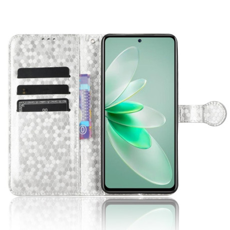 Чохол-книжка Honeycomb Dot для Vivo V27e / S16e - сріблястий