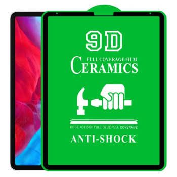 Защитное стекло Ceramic 9D Full Screen Full Glue для iPad Pro 12.9 2021 - черное