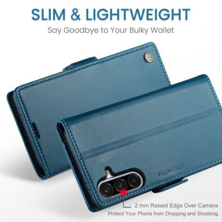 Чохол-книжка CaseMe 023 Butterfly Buckle Litchi RFID Anti-theft Leather  для Samsung Galaxy A56 - синій