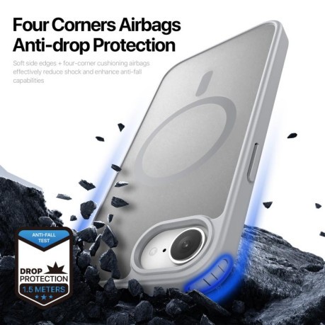 Чехол-книжка DUX DUCIS Yind Series MagSafe TPU Hybrid PC на  для iPhone 16e - серый
