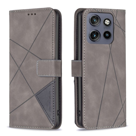 Чехол-книжка Rhombus Texture для Motorola Edge 50 Neo - серый