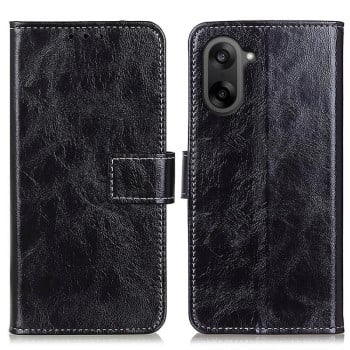 Чехол-книжка Magnetic Retro Crazy Horse Texture на OnePlus Nord CE5 / Ace 5 Racing — чёрный