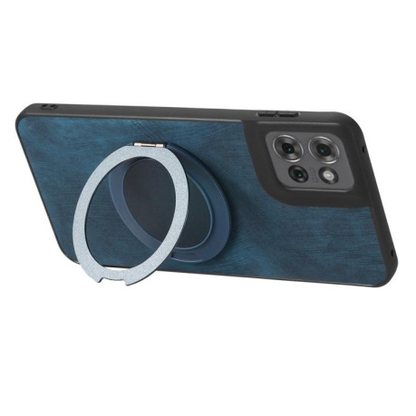 Чехол Retro Leather Rotation Round Holder с поворотным держателем для Motorola Moto G15 / G15 Power/G17/G17 Power — синий