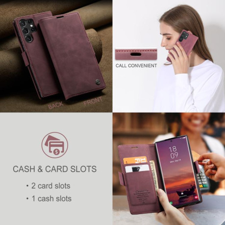 Чохол-книжка CaseMe-013 Multifunctional  для Samsung Galaxy S25 Ultra 5G - червоний