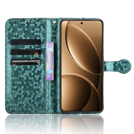 Чехол-книжка Honeycomb Dot для Xiaomi Poco F7 Pro 5G / F7 Ultra - зеленый