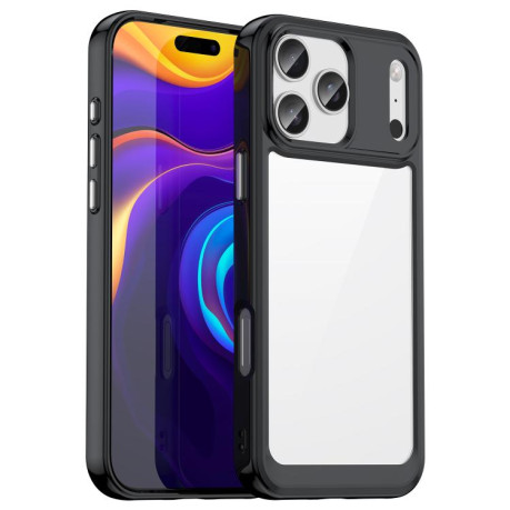 Противоударный чехол Colorful Acrylic Series для iPhone 17 Pro Max - черный