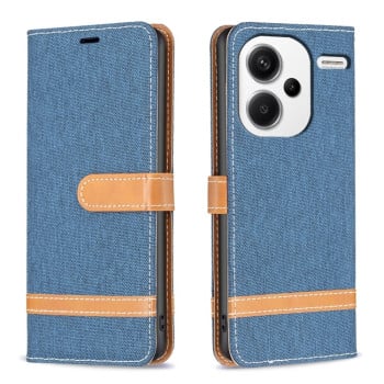 Чехол-книжка Color Matching Denim Texture на Xiaomi Redmi Note 13 Pro+ 5G - синий