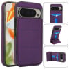Противоударный чехол Tri-fold Holder Leather Phone Case with Card Slot для Google Pixel 9 / 9 Pro - фиолетовый