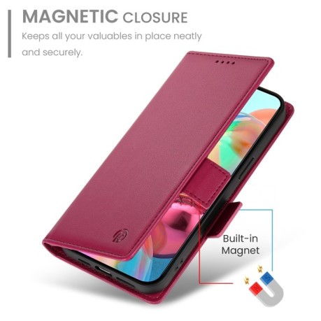 Чехол-книжка Side Buckle Magnetic Frosted Leather для Google Pixel 9a - винно-красный