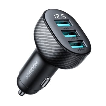 Автомобильная зарядка JOYROOM JR-CCD03 3.4A 3 x USB Ports Digital Display Car Charger - черная