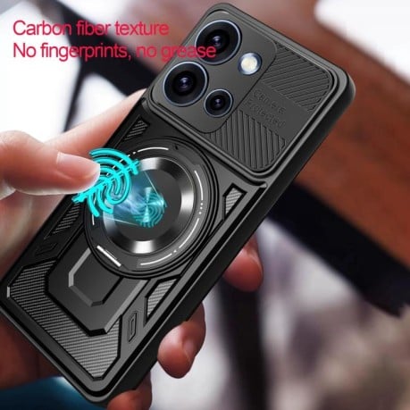 Противоударный чехол Armor Rotating Holder MagSafe на OPPO Reno15 Pro Global 5G — фиолетовый