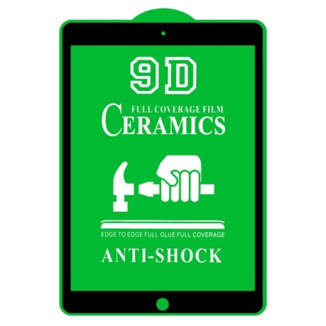 Защитное гибкое стекло Ceramic 9D Full Screen Full Glue для iPad 10.2 2020/2021 - черное