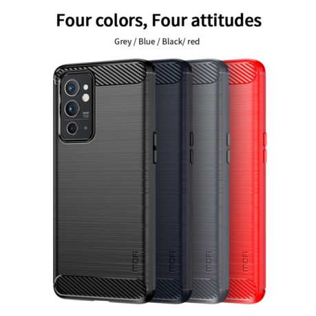 Протиударний чохол Brushed Texture Carbon Fiber на OnePlus Nord 2T MOFI - червоний