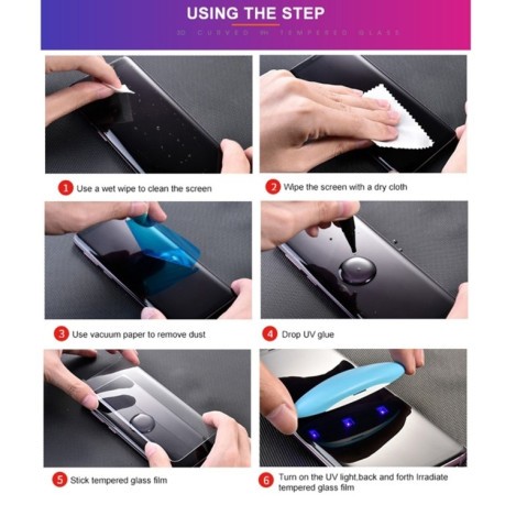 Защитное 3D стекло УФ лампой UV Liquid Curved Full Glue для Samsung Galaxy S23+ 5G