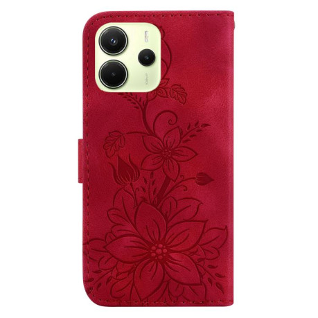 Чохол-книжка Lily Embossed Leather для Xiaomi Redmi Note 14 4G 164.84mm - червоний