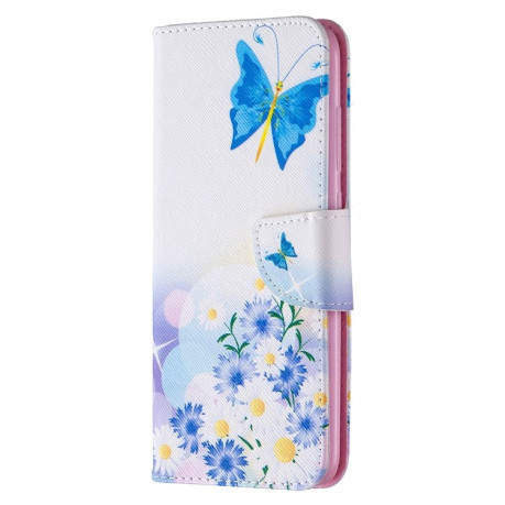 Чехол-книжка Colored Drawing Series на Xiaomi Redmi 10X / Note 9 - Flower and Butterfly