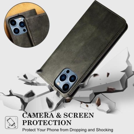 Чехол-книжка Simple Wax Crazy Horse для Motorola Moto G86 Power 5G - зеленый