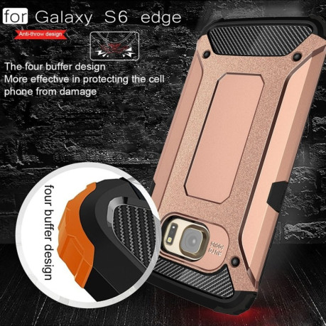 Противоударный чехол Rugged Armor на Galaxy S6 Edge / G925 - розовое золото