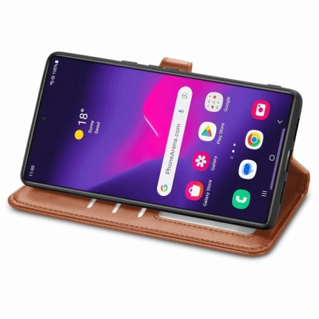 Чехол-книжка Retro Solid Color на Samsung Galaxy S25 Ultra 5G - коричневый