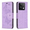 Чехол-книжка Butterflies Pattern на Xiaomi Redmi Note 13 5G - фиолетовый