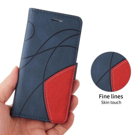 Чохол-книжка Dual-color 9 Card Slots Zipper Wallet Leather на Motorola Edge 70 Pro 5G — синій