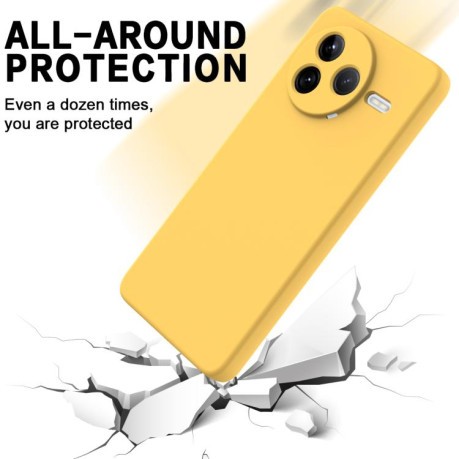 Силиконовый чехол Solid Color Liquid Silicone на Xiaomi Poco F7 Pro - желтый