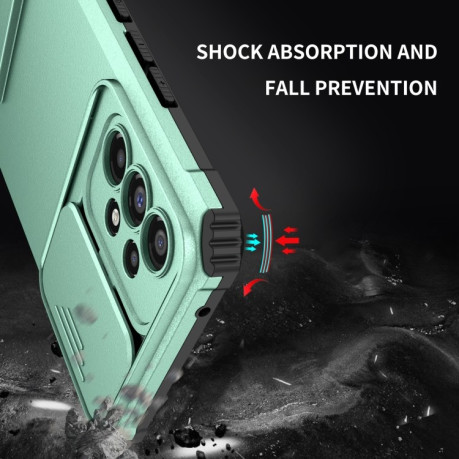 Противоударный чехол Stereoscopic Holder Sliding для Samsung Galaxy A53 5G - голубой