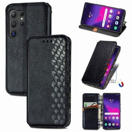 Чехол-книжка Cubic Grid для Samsung Galaxy S25 Ultra 5G - черный