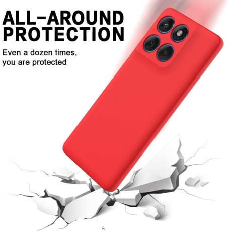 Силиконовый чехол Solid Color Liquid Silicone на Motorola Edge 60 Fusion - красный