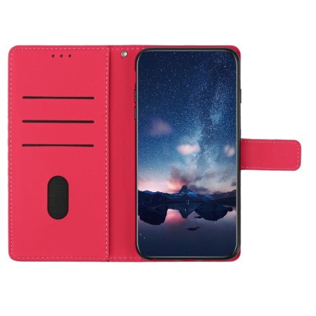 Чехол-книжка Diamond Embossed Skin Feel для Xiaomi Redmi Note 14 4G - красный