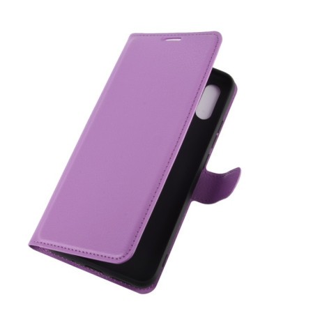 Чехол-книжка Litchi Texture на Xiaomi Redmi 9A - фиолетовый