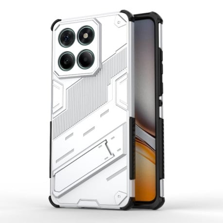 Противоударный чехол Punk Armor с подставкой на Motorola Edge 60 Fusion 5G - белый