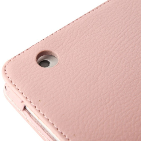 Кожаный Чехол Litchi Texture Sleep / Wake-up розовый для iPad 4/ 3/ 2