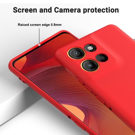 Силиконовый чехол Solid Color Liquid Silicone на Motorola Moto G15 Power - красный