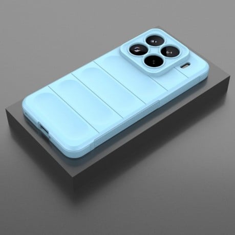 Силиконовый чехол Magic Flannel для Xiaomi 15 Pro - голубой