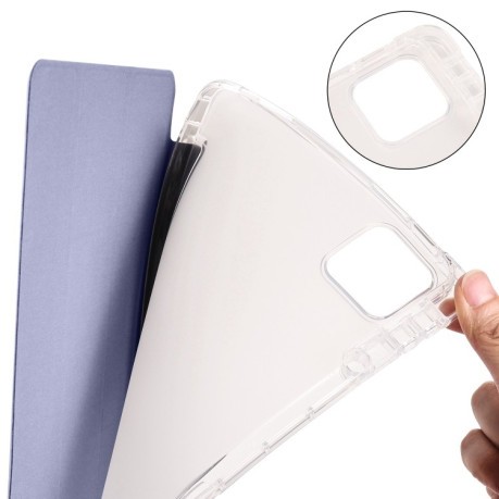 Чехол-книжка 3-fold Clear TPU Smart Leather для Xiaomi Pad 7 / 7 Pro - фиолетовый