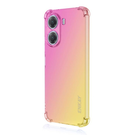 Противоударный чехол ENKAY Clear для Xiaomi Poco X7 Pro - розово-золотой