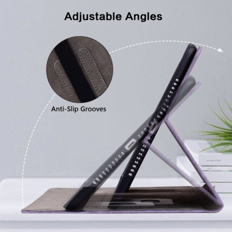 Чехол-книжка Butterfly Rose Embossed для Xiaomi Pad 7 / Pad 7 Pro - фиолетовый