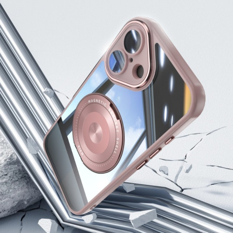 Противоударный чехол MagSafe Acrylic Hybrid для iPhone 16 - розовый
