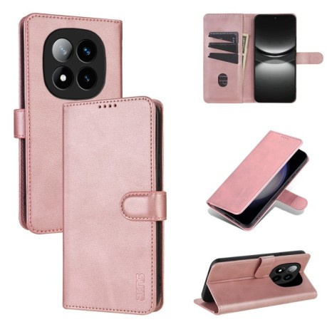 Чохол-книжка AZNS Skin Feel Calf Texture для Xiaomi Redmi Note 14 Pro 5G/Poco X7 - рожеве золото