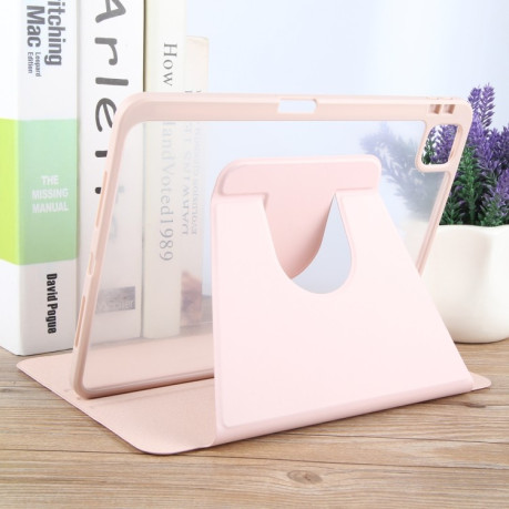 Чохол-книжка GEBEI Acrylic TPU 3-folding Rotating Smart Tablet Leather для iPad Pro 13 2024 - рожевий