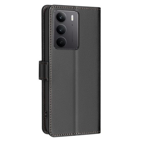 Чехол-книжка Litchi Texture RFID Anti-theft Leather на Realme C75 4G - черный