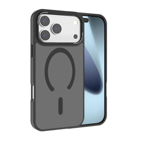 Противоударный чехол Kalebol Metal Lens Frame MagSafe Frosted PC для iPhone 17 Pro - черный